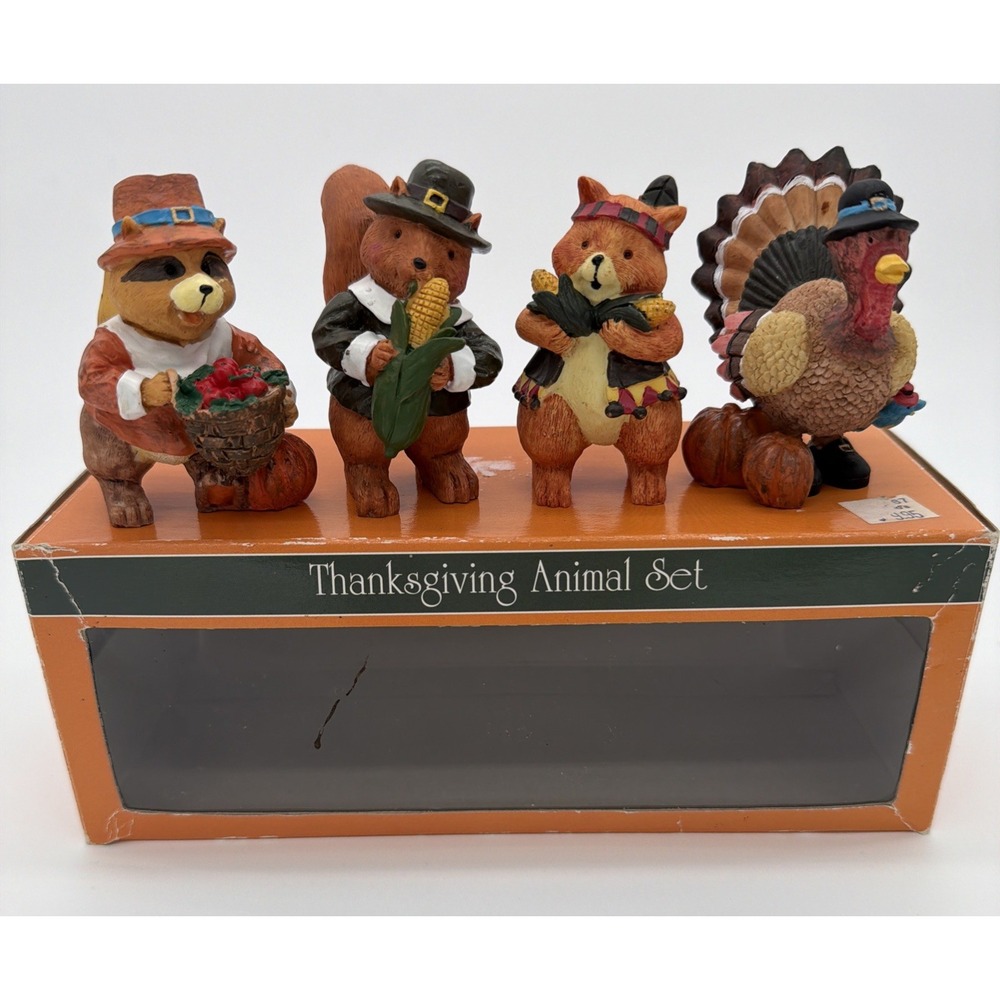 Thanksgiving Animal Set, 4  Kirklands Multicolor Figurines In‎ Box